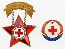 ~1970. "A Magyar Vöröskereszt Kiváló Dolgozója" festett fém kitüntetés eredeti tokban + &q...