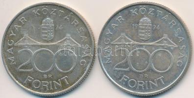 1994. 200Ft Ag "Deák" (2x) T:2 kis patina