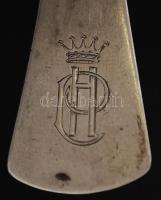 2 db ezüst (Ag.) villa, mesterjeggyel (PIR),  gravírozott monogrammal, h:18 cm, nettó:98 g