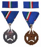 1951. "Közbiztonsági Érem" bronz és ezüst fokozata a rendőrség tagjai részére, zománcozott...