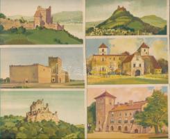 Magyar várak, Szűcs Pál rajzai, nyomtatvány, 23db, 9x14cm
