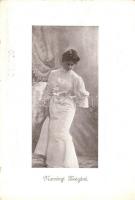 7 db RÉGI, fekete-fehér motívum képeslap, társaságbéli hölgyek, a lapok hátoldalán sorsjegy a Veszpr...