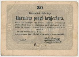 1849. 30kr "Kossuth bankó" T:III,III-