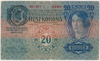 1912. 100K + 1913. 20K román felülbélyegzéssel + 1914. 50K T:III