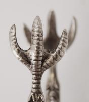 Ezüst, madárkarmos cukorcsipesz,  Ag., nettó: 22gr., jelzett, 9,5cm/Silver, sugar tongs, Ag, net. 22...