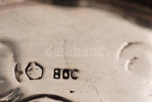 Ezüst  puttós gyűrűtálka,  Ag., nettó: 43,5gr., jelzett, 9cm/ Silver bowl, Ag, net. 43,5gr, marked, ...