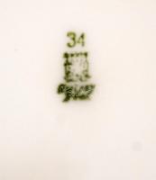 Zsolnay porcelán kiöntő, jelzett, mázlepattanásokkal, m: 13 cm