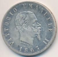 Olaszország 1863N BN 2L Ag "II. Viktor Emanuel" T:2-  Italy 1863N BN 2 Lire Ag "Vittorio Emanuelle II" C:VF