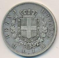 Olaszország 1863M BN 1L Ag "II. Viktor Emánuel" T:3 
Italy 1863M BN 1 Lira Ag "Vitto...