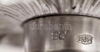 Ezüst, virágos fogvájótartó,   Ag., nettó: 23,1gr., jelzett, 11x6cm/ Silver, floral toothpick holder...