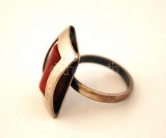 Ezüst(Ag) art deco gyűrű, jelzett, méret: 55, br: 7,3 g