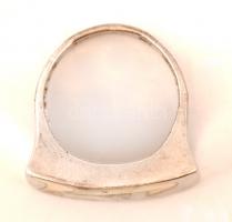 Ezüst(Ag) gyűrű zománc díszítéssel, jelzett, méret: 55, br: 9,5 g