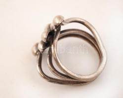 Ezüst(Ag) gyűrű, jelzett, méret: 53, nettó: 9,2 g