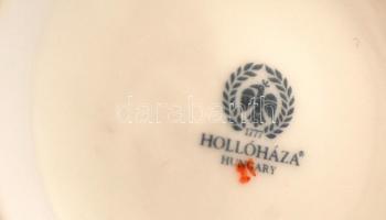 Hollóházi Jurcsák László által tervezett mintával díszített váza, matricás, jelzett, hibátlan, m: 10...