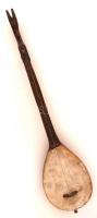 Guzla, népi hangszer, egyhúros, kecskefejes, szép faragással, h: 90 cm