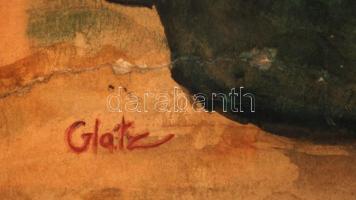 Glatz jelzéssel: Korsós csendélet. Akvarell, papír, üvegezett keretben 39x31 cm