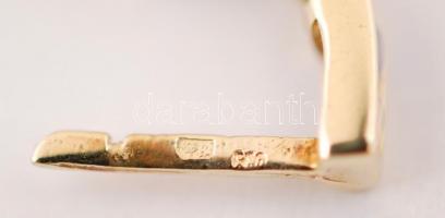 Arany(Au) 14K fülbevaló szintetikus kövekkel, jelzett, br: 1,7 g