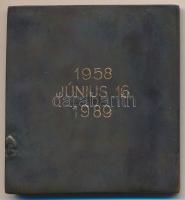 1989. "Nagy Imre" egyoldalas Br plakett dísztokban (65x70mm) T:2 hátlapon apró sérülés