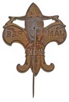 1933. "Jamboree" zöld-fehér zománcozott cserkész jelvény (36x32mm) T:2