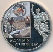 Libéria 2006. 10$ "Szabadság pillanatai-Afganisztán felszabadítása 2001" multicolor, tanúsítvány T:PP  Liberia 2006. 10 Dollars "Moments of Freedom-Global War against Terrorism 2001" multicolor, with certificate C:PP