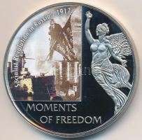 Libéria 2006. 10$ "Szabadság pillanatai-Októberi szocialista forradalom 1917." multicolor tanúsítvánnyal T:PP ujjlenyomat Liberia 2006. 10 Dollars "Moments of Freedom-Socialist Revolution in Russia 1917" multicolor with certificate C:PP fingerprint