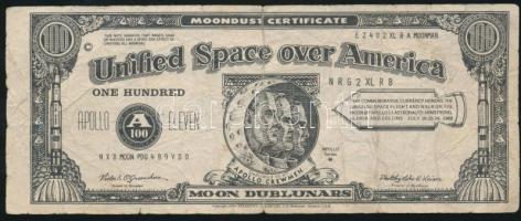 Amerikai Egyesült Államok 1969. "Hold pénz" ajándék bankjegy az Apollo 11 emlékére T:III,III- USA 1969. "Moon money" souvenir bill honoring the Apollo teams C:F,VG