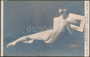 1913 Heverő akt, Salon des Femmes Peintres, 14x9 cm / erotic photo, 14x9 cm