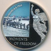 Libéria 2006. 10$ "Szabadság pillanatai - Normandiai partraszállás 1944.6.6." multicolor, tanúsítvánnyal T:PP ujjlenyomat Liberia 2006. 10 Dollars "Moments of Freedom-Battle of Normandy 6.6.1944" multicolor, with certificate C:PP fingerprint