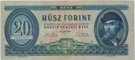 1947. 20Ft T:III  Hungary 1947. 20 Forint C:F  Adamo F9