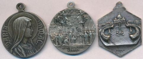 Olaszország / Pápai Állam ~1910. "X. Pius pápa" ezüstözött fém medál (32mm) + 1925. "...