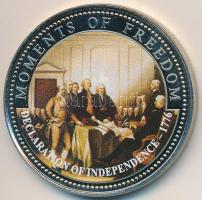 Libéria 2001. 10$ "Szabadság pillanatai - Függetlenségi Nyilatkozat 1776." multicolor, tanúsítvánnyal T:PP felületi karc Liberia 2001. 10 Dollars "Moments of Freedom - Declaration of Independence 1776" multicolor, with certificate C:PP slightly scratched