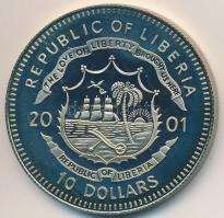 Libéria 2001. 10$ "Szabadság pillanatai - A második világháború vége 1945." multicolor, ta...