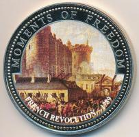Libéria 2001. 10$ "Szabadság pillanatai - Francia forradalom 1789." multicolor, tanúsítvánnyal T:PP felületi karc Liberia 2001. 10 Dollars "Moments of Freedom - French Revolution 1789" multicolor with certificate C:PP slightly scratched