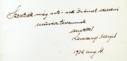 1934 Emlékfüzet aláírásokkal: Küry Klára, Márkus Dezső, Márkus Szoyer Ilona, Karácsonyi Margit