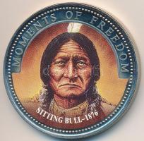 Libéria 2001. 10$ "Szabadság pillanatai - Ülő Bika 1876." multicolor, tanúsítvánnyal T:PP Liberia 2001. 10 Dollars "Moments of Freedom - Sitting Bull 1876." multicolor, with certificate C:PP