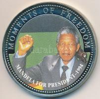 Libéria 2001. 10$ "Szabadság pillanatai-Nelson Mandela 1994." multicolor T:PP ujjlenyomatos Liberia 2001. 10 Dollars "Moments of Freedom-Mandela for president 1994." multicolor C:PP fingerprints