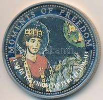 Libéria 2001. 10$ "Szabadság pillanatai - A keresztényüldözés megszüntetése 313." multicolor, tanúsítvánnyal T:PP ujjlenyomat Liberia 2001. 10 Dollars "Moments of Freedom - End of christian percecution 313." multicolor, with certificate C:PP fingerprint