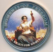 Libéria 2001. 10$ "Szabadság pillanatai - Női egyenjogúság 1866." multicolor, tanúsítvánnyal T:PP ujjlenyomat Liberia 2001. 10 Dollars "Moments of Freedom - Equal rights for women 1866" multicolor with certificate C:PP fingerprint