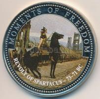 Libéria 2001. 10$ "Szabadság pillanatai - Spartacus felkelése" multicolor, tanúsítvánnyal T:PP enyhe felületi karc Liberia 2001. 10 Dollars "Moments of Freedom - Revolt of Spartacus 73-71 BC" multicolor, with certificate C:PP slightly scratched