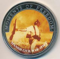 Libéria 2001. 10$ "Szabadság pillanatai - Spanyol polgárháború" multicolor, tanúsítvánnyal T:PP ujjlenyomatos Liberia 2001. 10 Dollars "Moments of Freedom - Spanish Civil War" multicolor, with certificate C:PP fingerprint