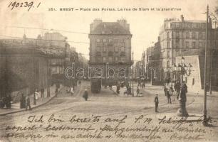 Brest, Place des Portes, Rue de Slam, Grand Rue / street, tram (EK)