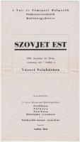 1949 Bp., A Vas- és Fémipari Dolgozók Szakszervezetének Kultúregyüttese által szervezett Szovjet est programja