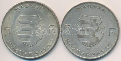 1947. 5Ft Ag "Kossuth" (2x) T:2-