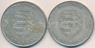 1947. 5Ft Ag "Kossuth" (2x) T:2-