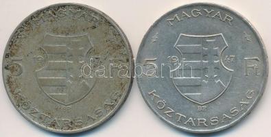 1947. 5Ft Ag "Kossuth" (2x) T:2-,3