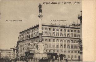 Rome, Roma; Grand Hotel de lEurope, Place dEspagne, Place Mignanelli