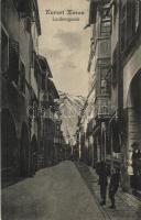 Merano, Meran (Tirol); Laubengasse / street, shops (Rb)