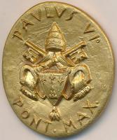 Vatikán DN "VI. Pál pápa" aranyozott Br emlékérem. Szign.: Manfrini (40x34mm) T:2
Vatican...