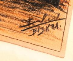 Baberl jelzéssel: Biskra. Kréta-ceruza, papír, 24×16 cm