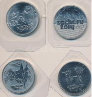 Oroszország 2012-2014. 25R "Szocsi Olimpia" (4xklf) mind laminálva T:1  Russia 2012-2014. 25 Rubles "Sochi Olimpycs" (4xdiff) all laminated C:UNC